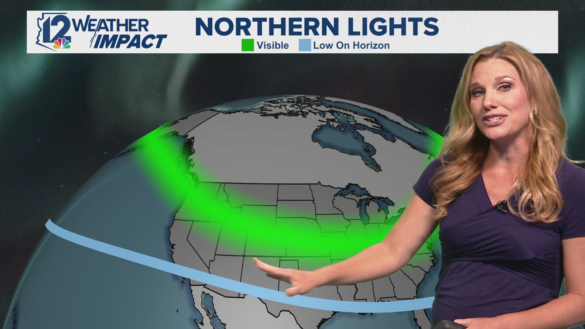 A severe solar storm will make northern lights visible to large portions of the United States, including some states in the South.