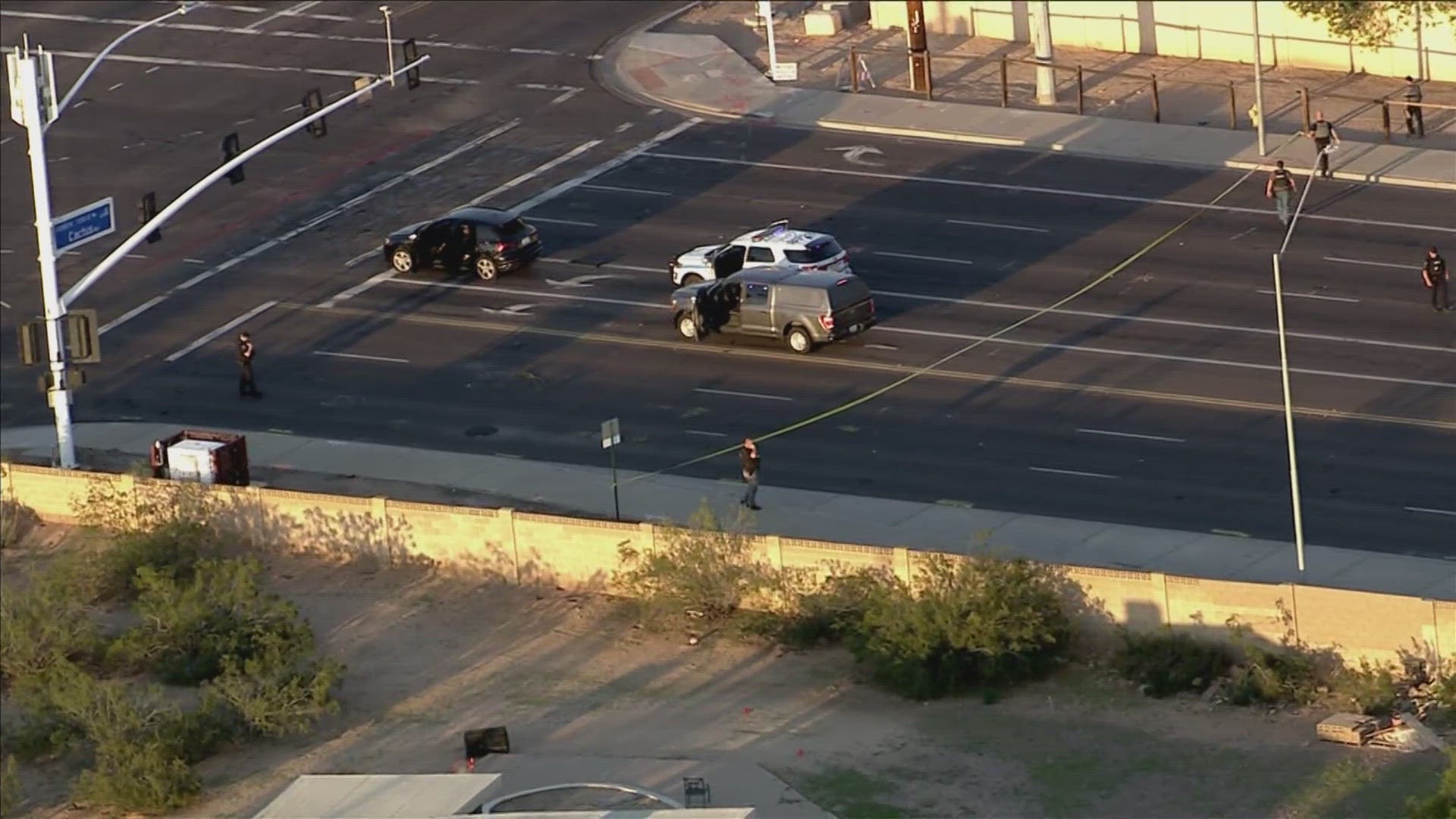 Scottsdale police shot and killed a suspect near the intersection of Scottsdale and Cactus roads. People are being asked to avoid the area.