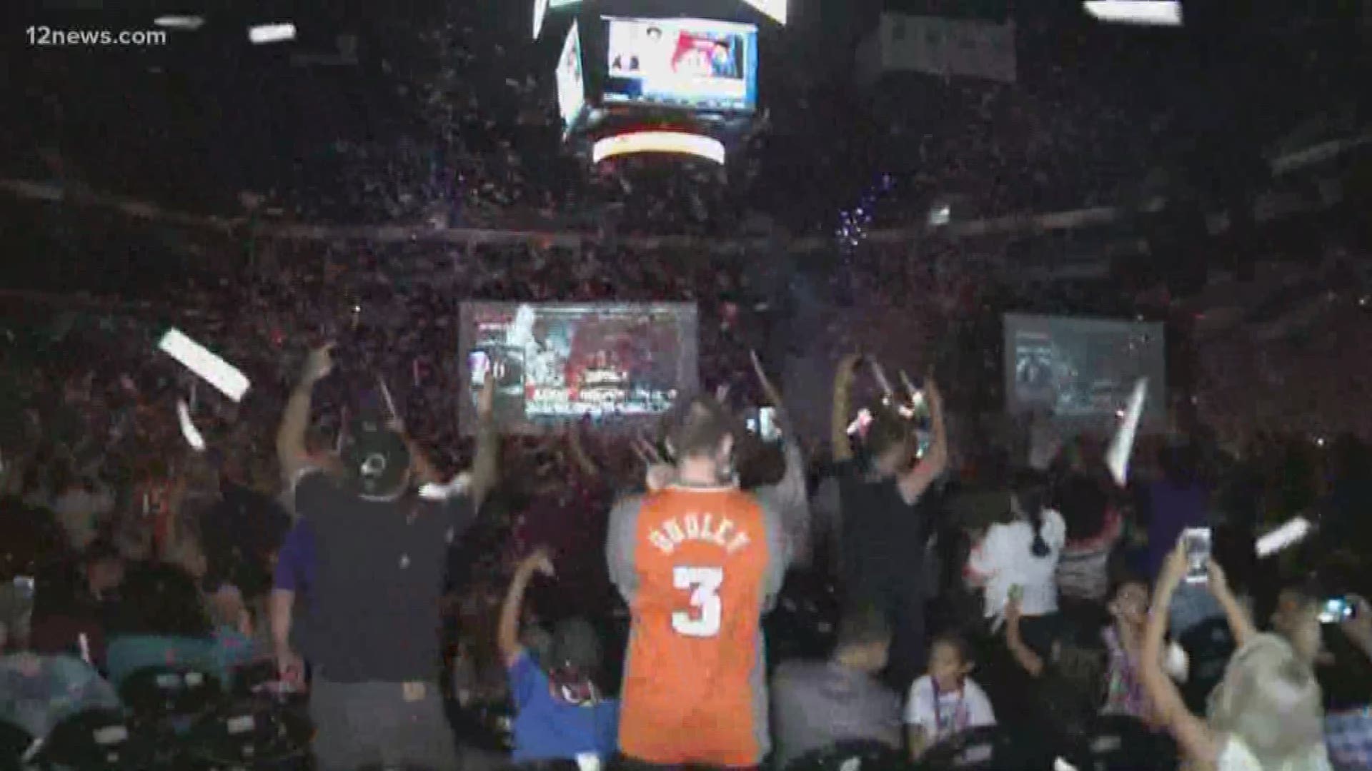Suns fans were nervous with anticipation as they watched the NBA draft lottery from Talking Stick Arena.