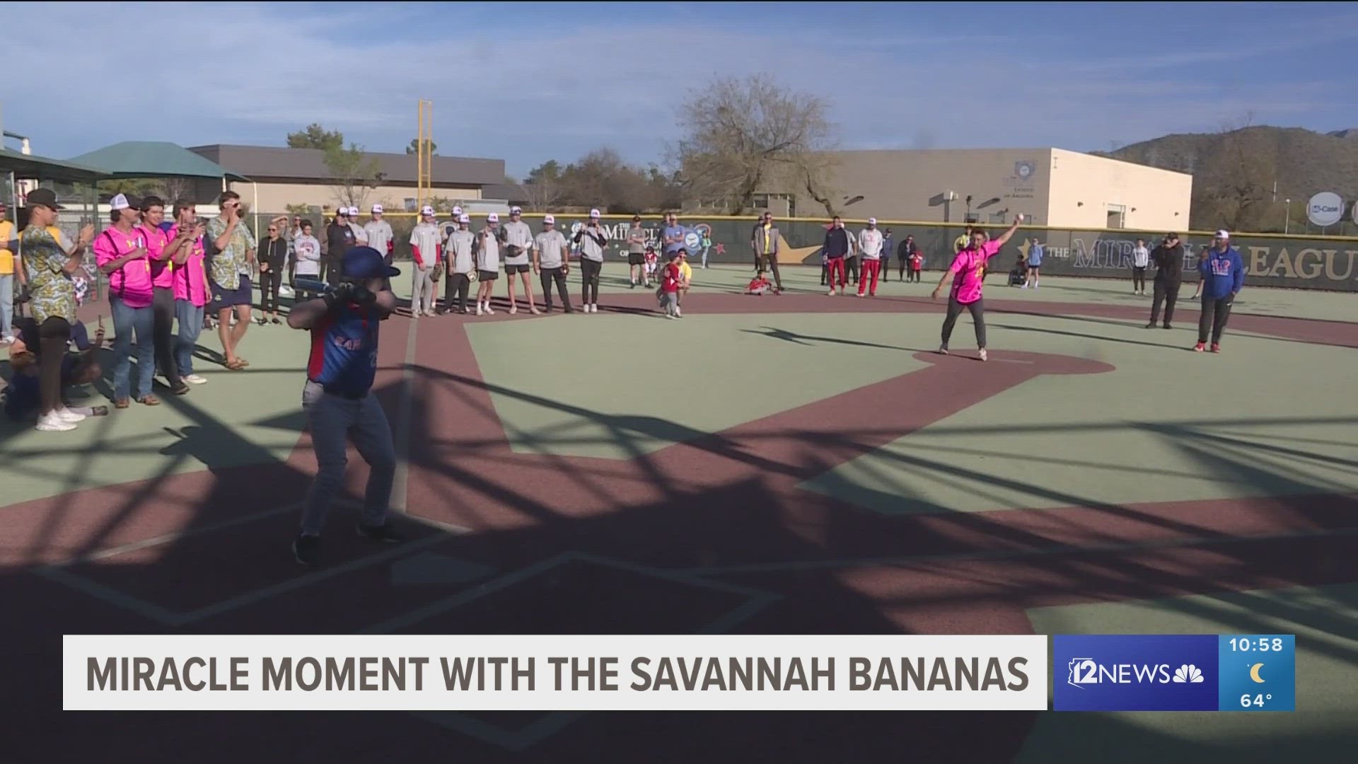 The Savannah Bananas took a trip to the Miracle League of Arizona during their stop in the Valley and a very special moment took place. You can watch it above.
