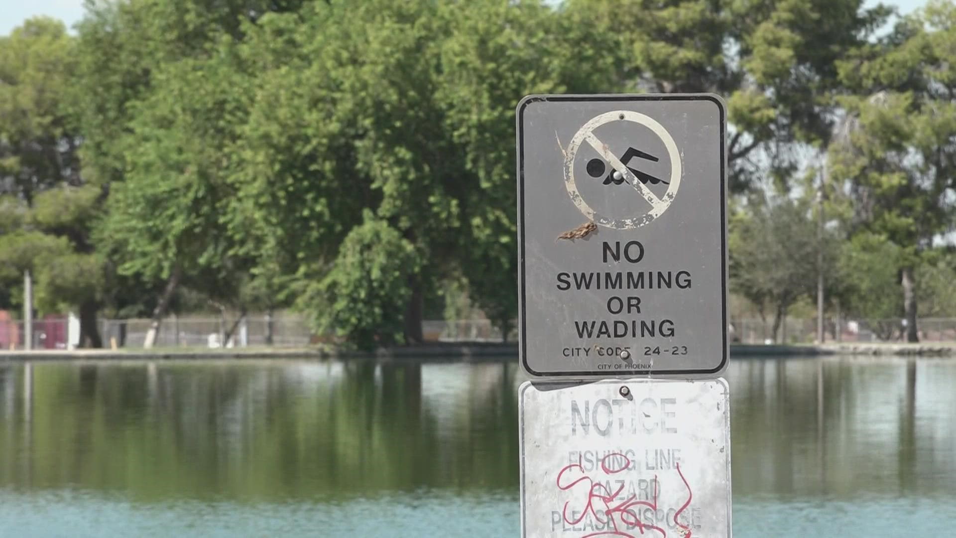 Some residents in South Phoenix say conditions at Cesar Chavez Park have started to go "downhill" due to more littering and dirty pond water.