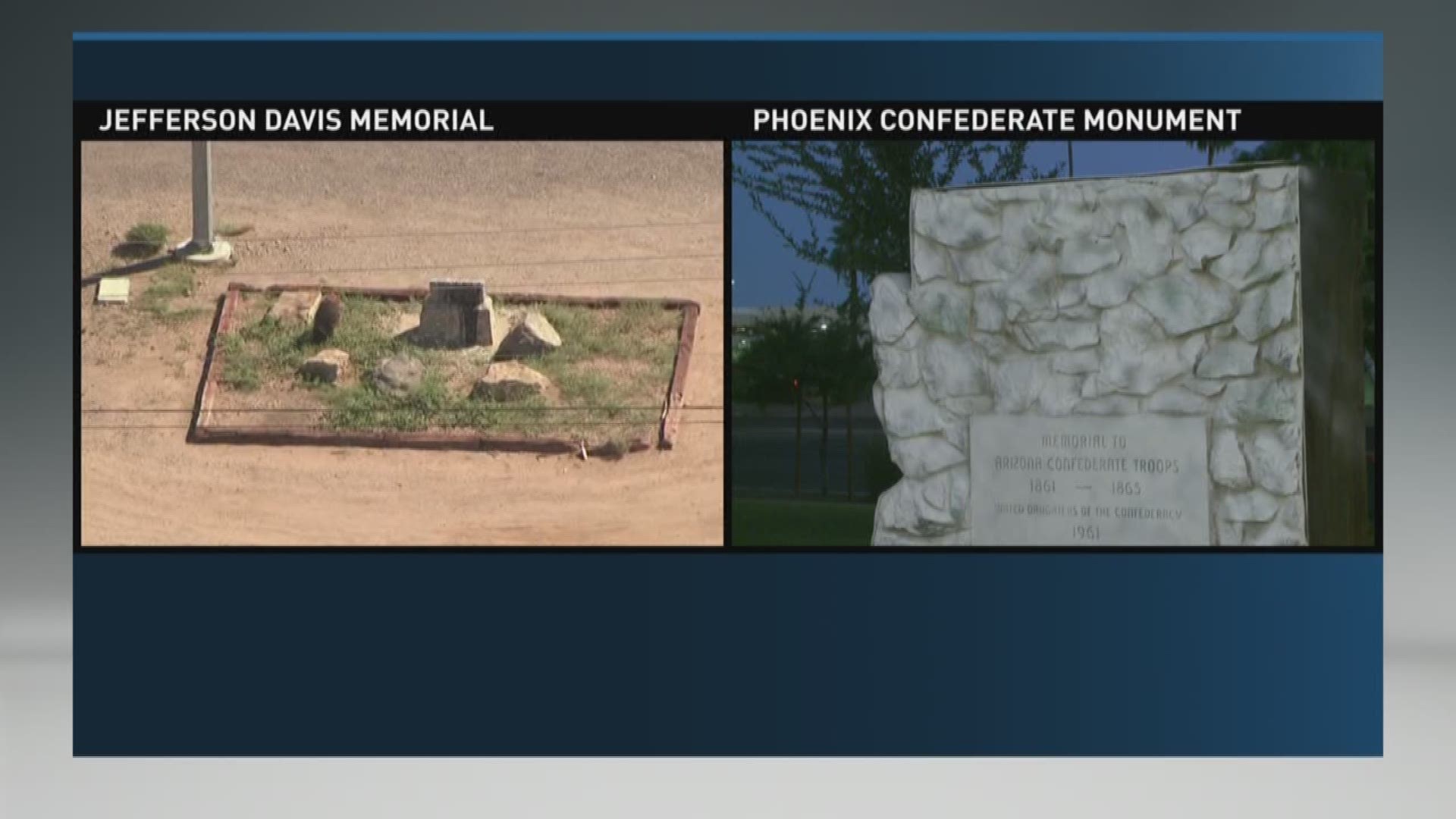 Tensions escalate as two Confederate monuments were vandalized in Arizona.