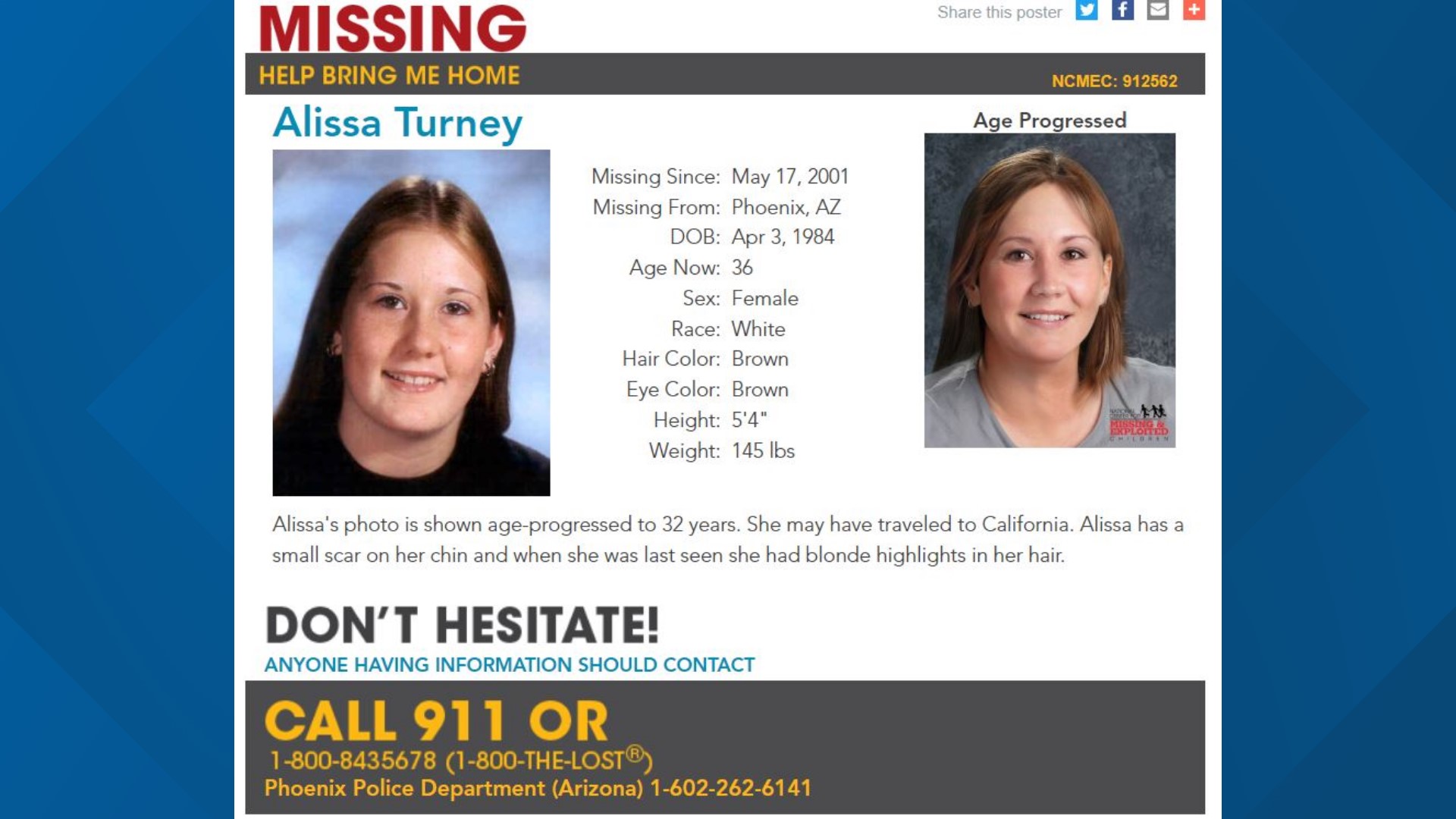 Phoenix billboard highlights 2001 Alissa Turney case