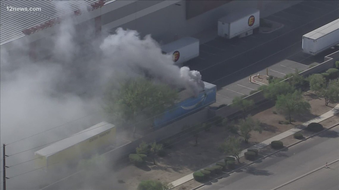 Crews tackle chemical fire at Amazon warehouse in Phoenix
