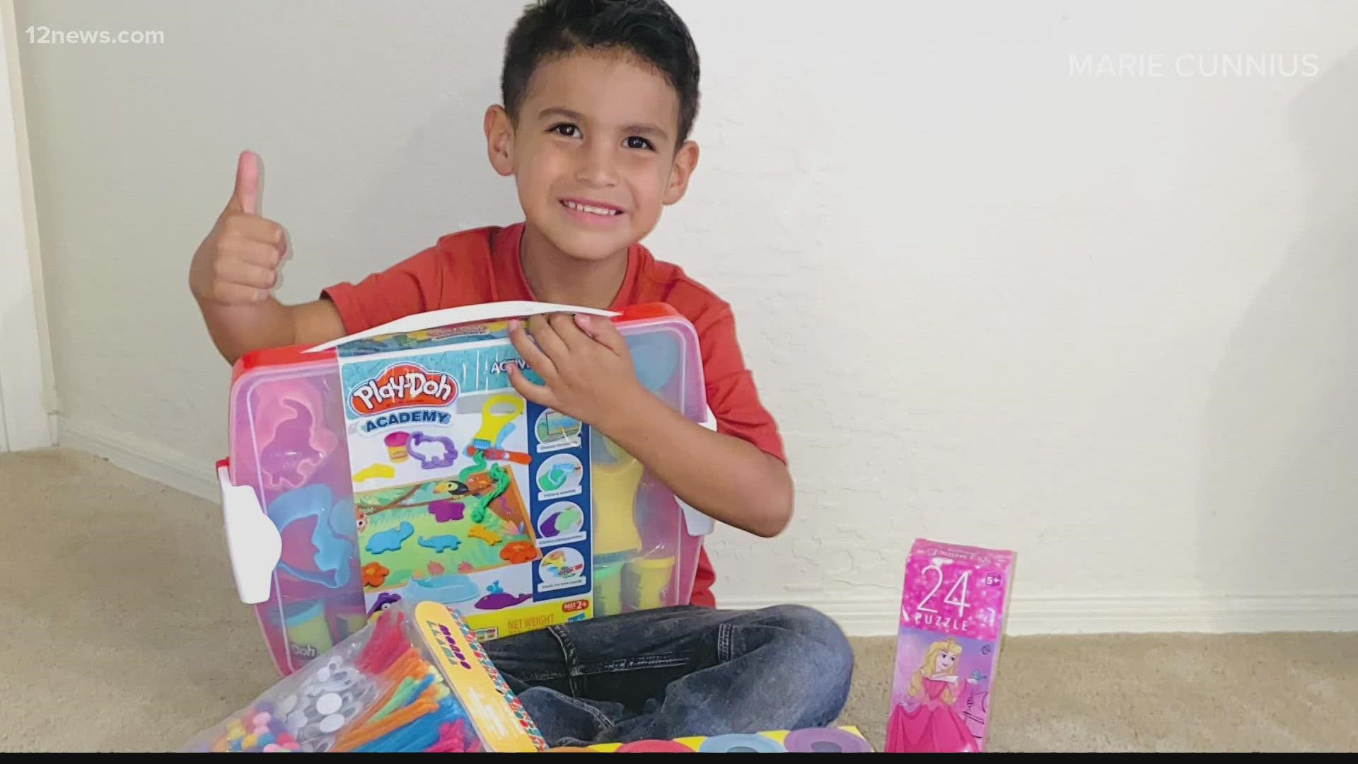 Not all heroes wear capes and a 6-year-old Phoenix boy battling cancer is an example. Carter started a toy drive in September for Childhood Cancer Awareness Month.