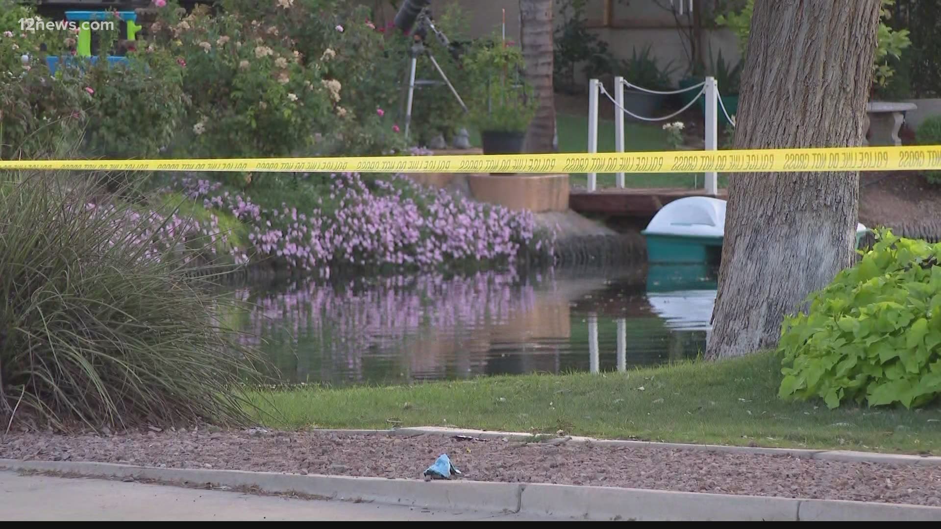 A 2-year-old girl died Tuesday night after wandering from home and being discovered unconscious in a Chandler lake, according to police.