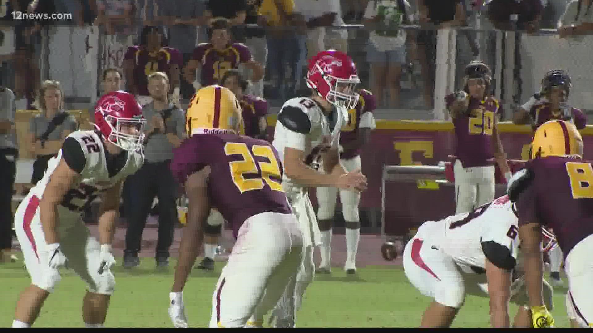Mountain Pointe wins the home opener against Brophy, 26-23.