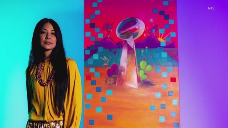 Super Bowl mural by “La Morena”; local artists nearly complete in downtown  Phoenix