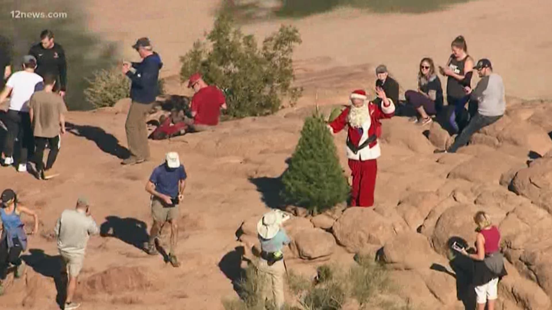 A Valley Christmas tradition on top of Camelback Mountain is being ruined by a Grinch. Camelback Santa keeps putting up a tree, and someone keeps tossing it off the side of the mountain.