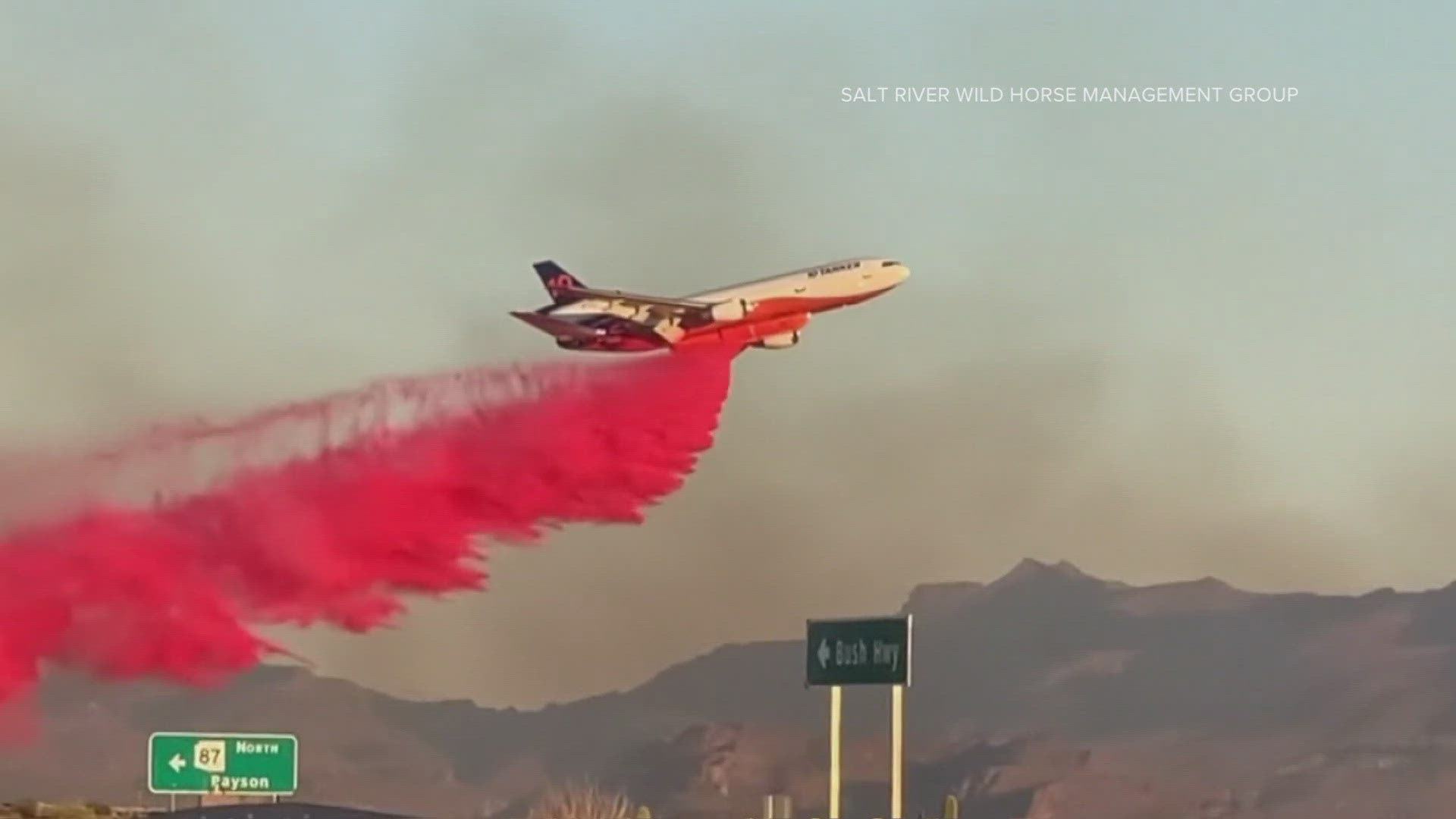 The 87 Fire is burning near Bush Highway and State Route 87.