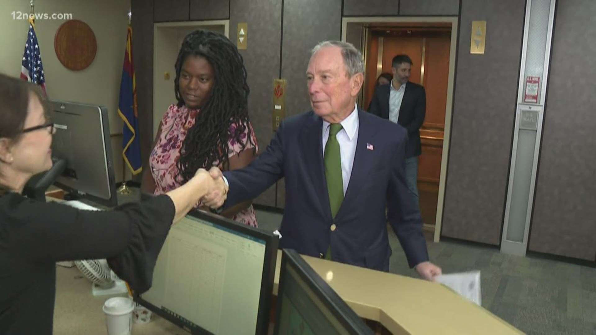 Two days after announcing he's running for president former New York City Mayor Michael Bloomberg was in the Valley to put his name on Arizona's ballot.