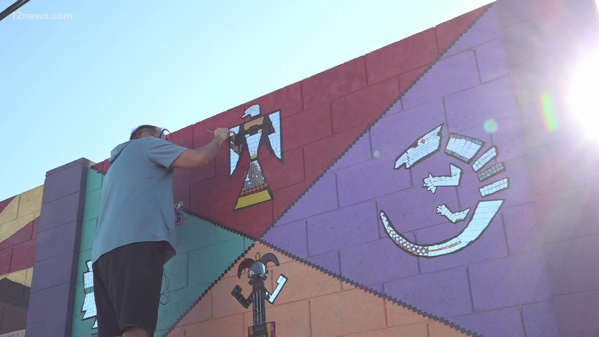 A Valley special education teacher is spending his free time making his neighborhood more colorful. He's turning block walls into pieces of art everyone can enjoy.