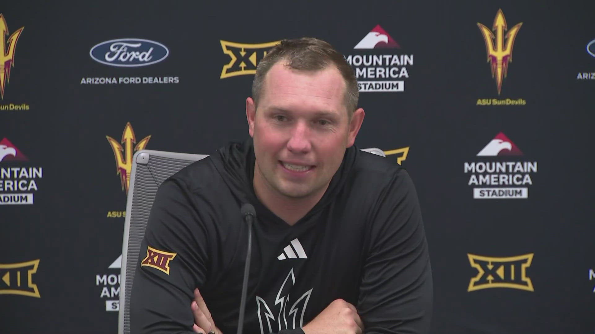 ASU got their first Big 12 win and their first Big 12 home win by beating Kansas 35-31. Here's what head coach Kenny Dillingham had to say after the game.