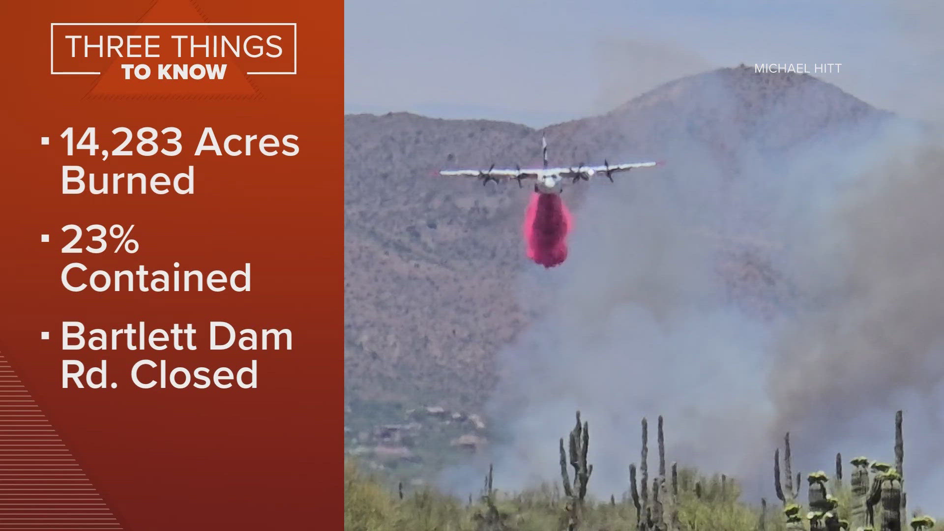 The massive fire is burning in the Tonto National Forest.