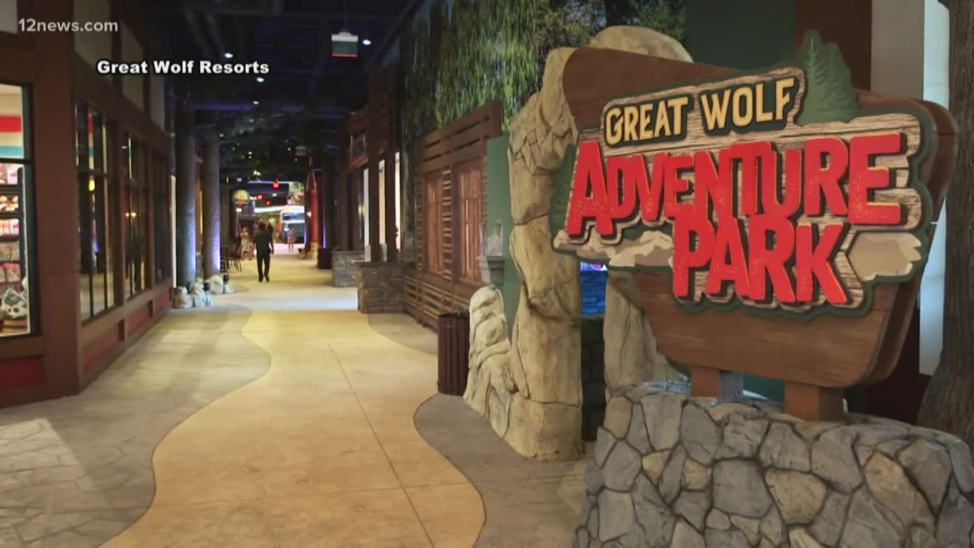 Arizona's first indoor waterpark resort, Great Wolf Lodge, opens Friday! Visitors can enjoy 9 restaurants, mini-golf, an arcade, a bowling alley and more!