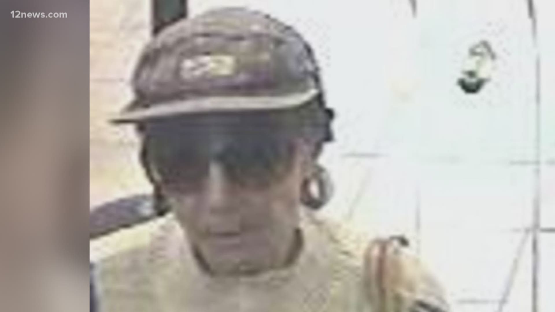 The FBI has dubbed her the "biddy bandit" because she's an older woman who is an annoying serial bank robber in the Valley. She is 5'5", between 115 and 130 pounds, between 50 and 60 years old.