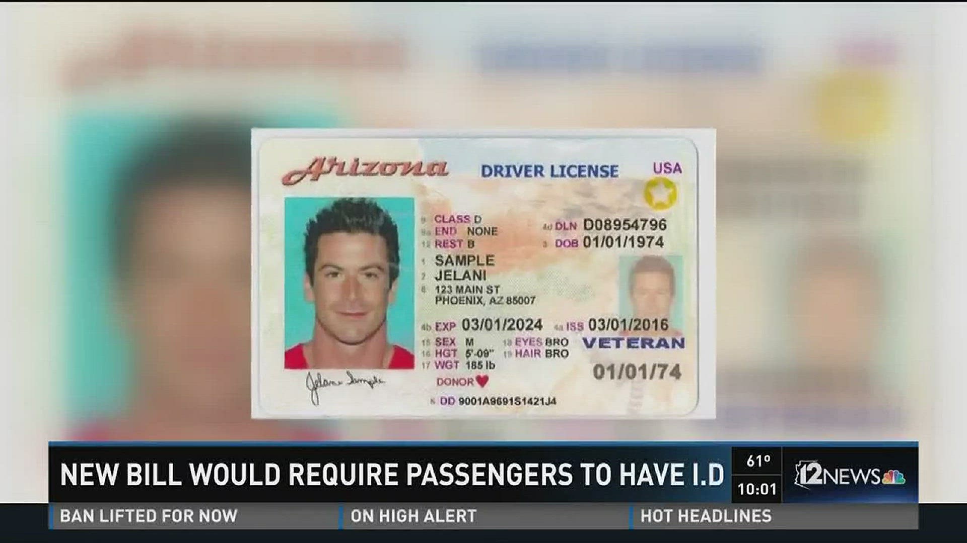 New bill would require passengers to have I.D.