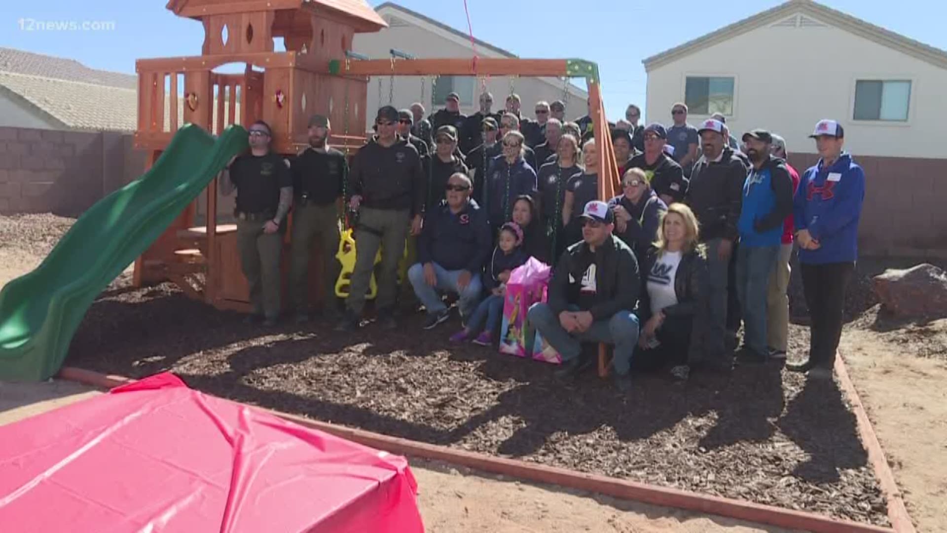 5-year-old Andrea Ortega is battling pediatric cancer and thanks to Buckeye police and fire she has a new playset to play on.