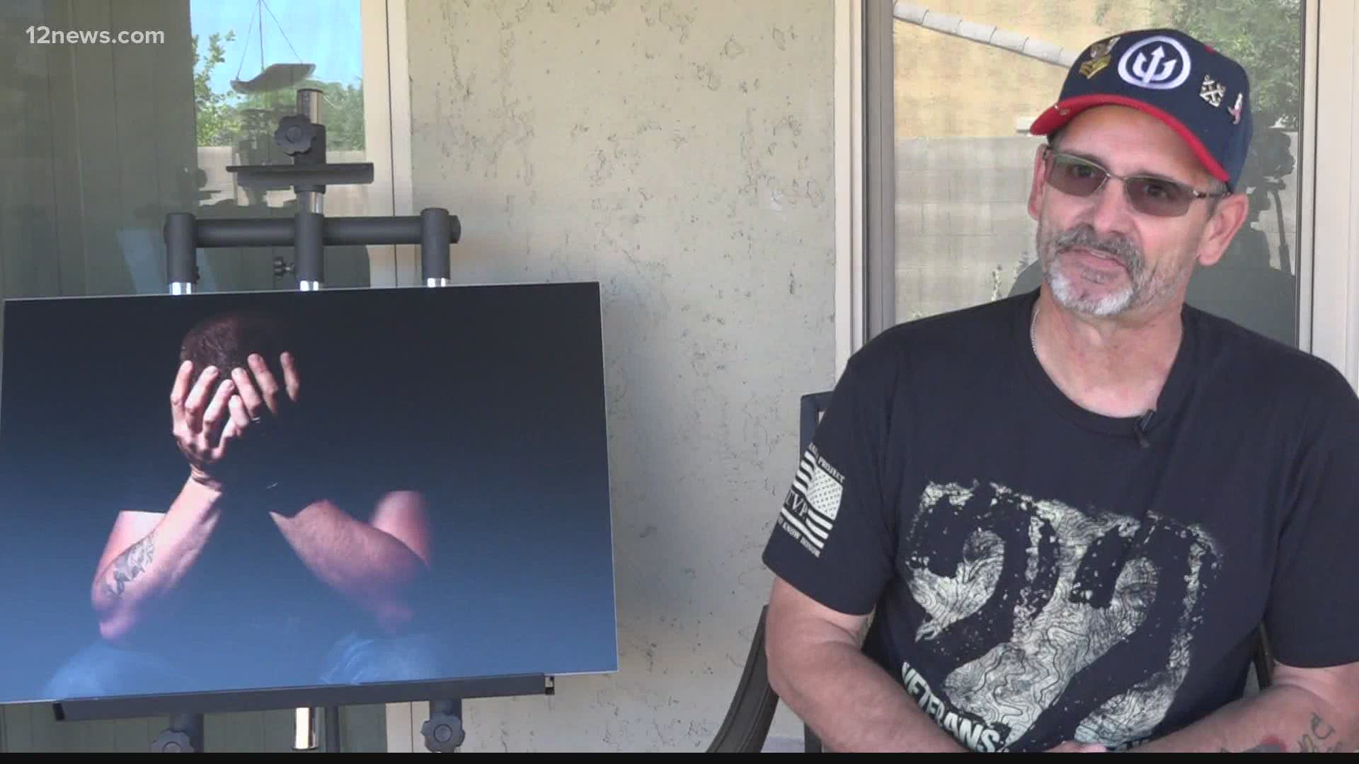 A local photographer is showing the invisible scars left behind for veterans.