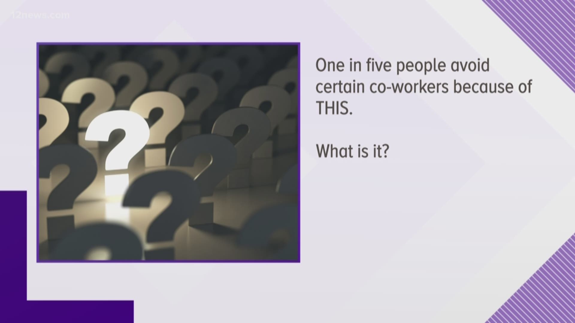 One in five people avoid certain co-workers because of THIS. What is it?