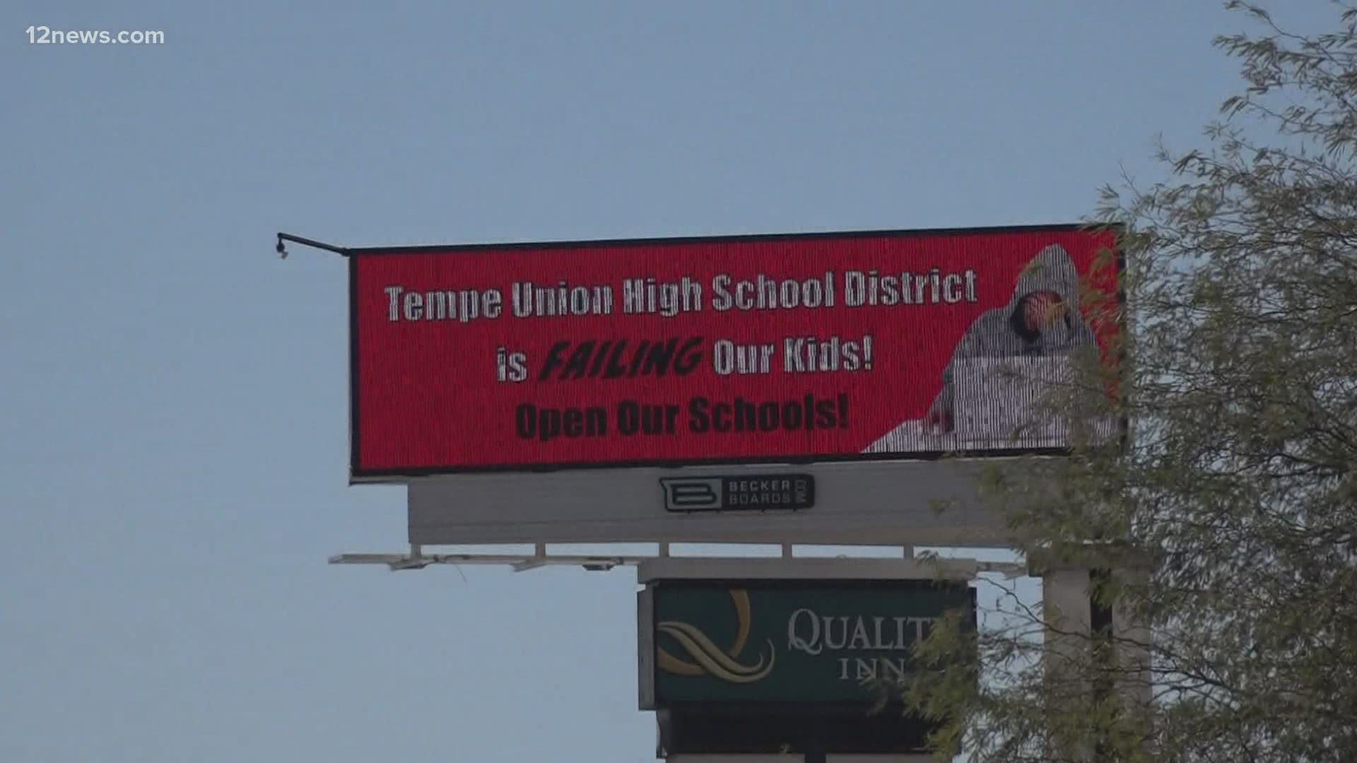 A billboard along Interstate 10 is slamming a Valley school district over its response to the COVID-19 pandemic. Team 12s Trisha Hendricks has the latest.