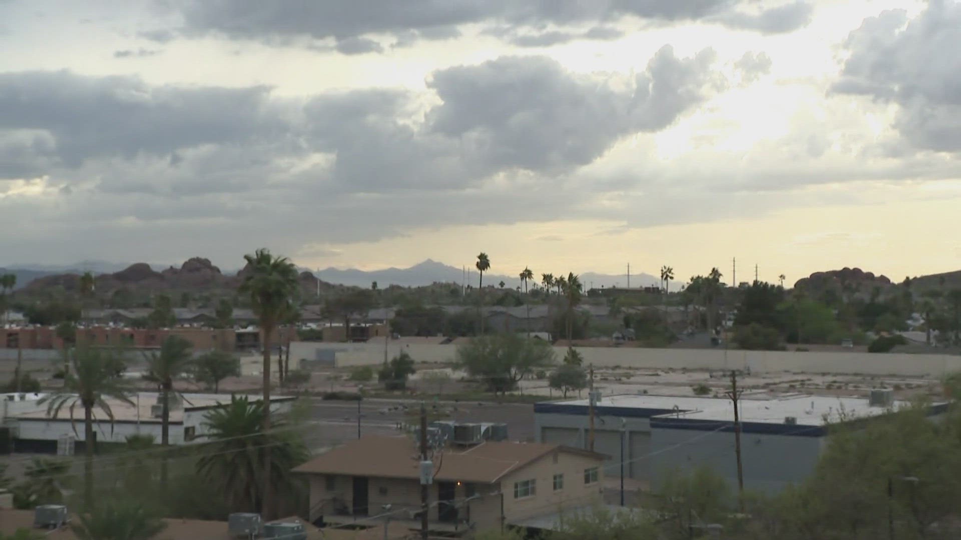 Dust storm advisory is in effect until 5:15pm. A safety reminder to pull of the side of the road and take your foot off the break and turn your car off.