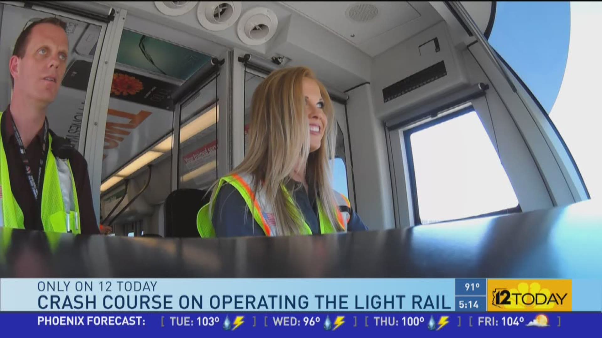 Team 12's Krystle Henderson got the rare opportunity to operate one of Valley Metro's trains and lived to tell the tale.