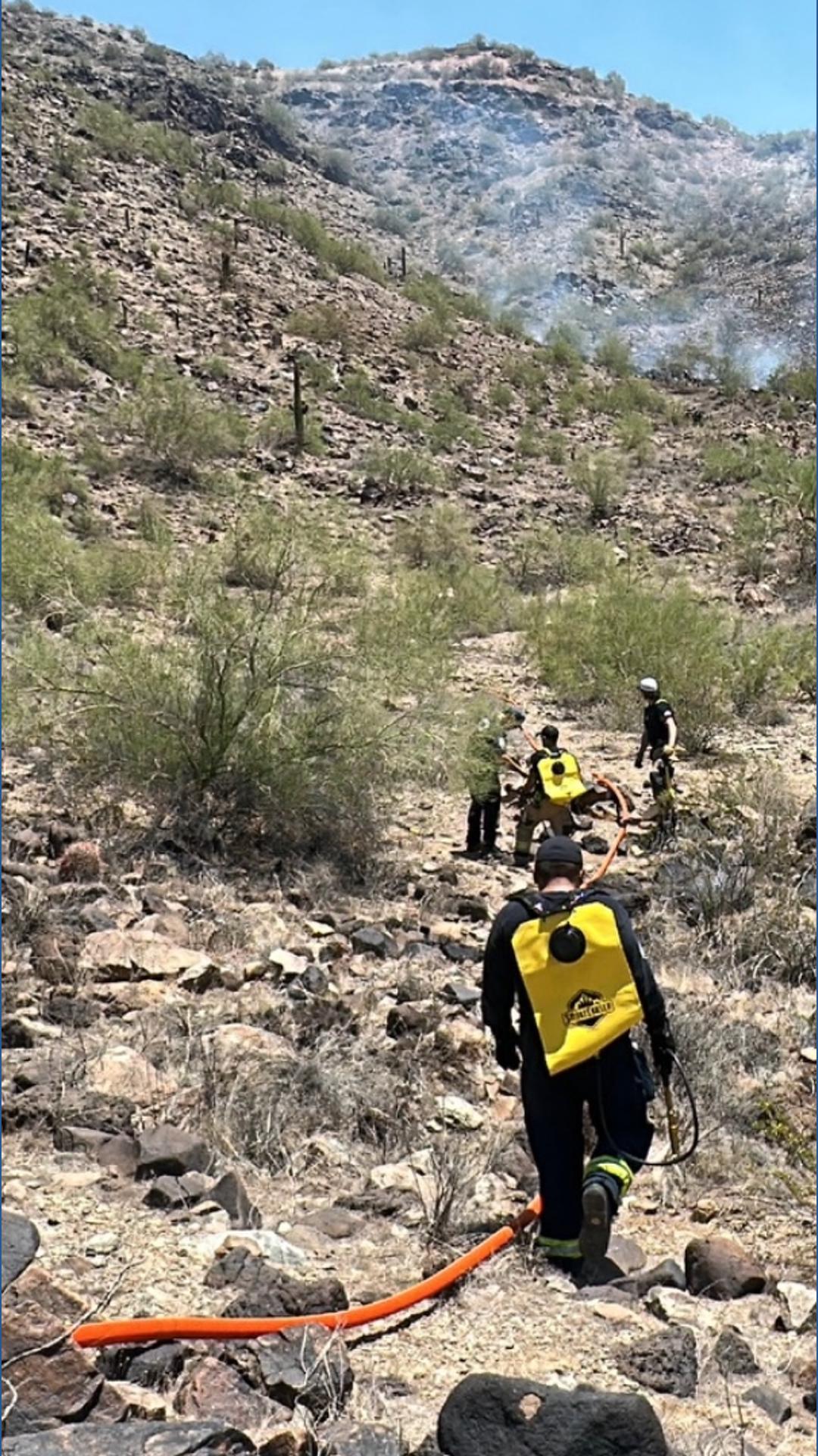 Firefighters battle 10-acre brush fire near Shaw Butte Mountain ...