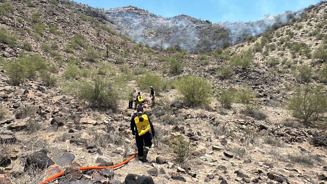 Firefighters battle 10-acre brush fire near Shaw Butte Mountain ...