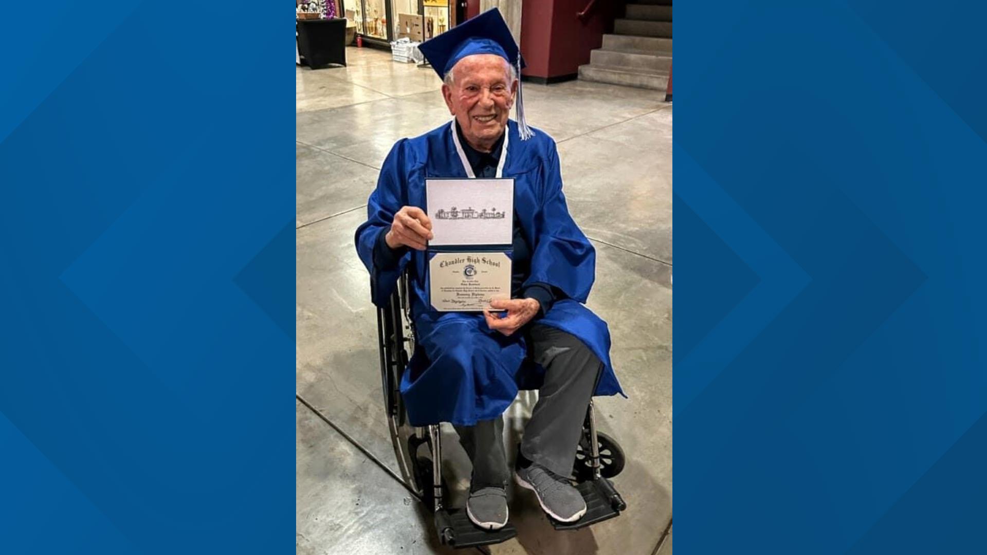 98-year-old Oskar Knoblauch, a Holocaust survivor, was honored by Chandler High School with an honorary diploma. He spoke with 12News about the touching moment.