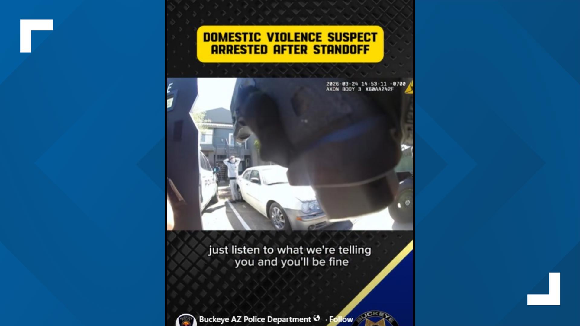 Domestic violence suspect arrested after standoff in Buckeye | 12news.com