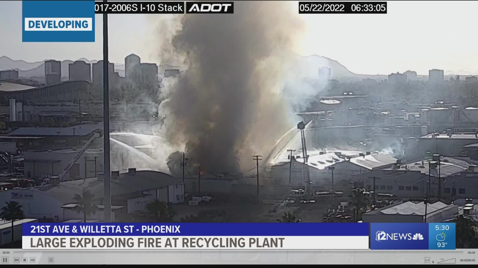 Crews from the Phoenix Fire Department responded to the plant near 21st Avenue and Willetta Street around 5:45 a.m.