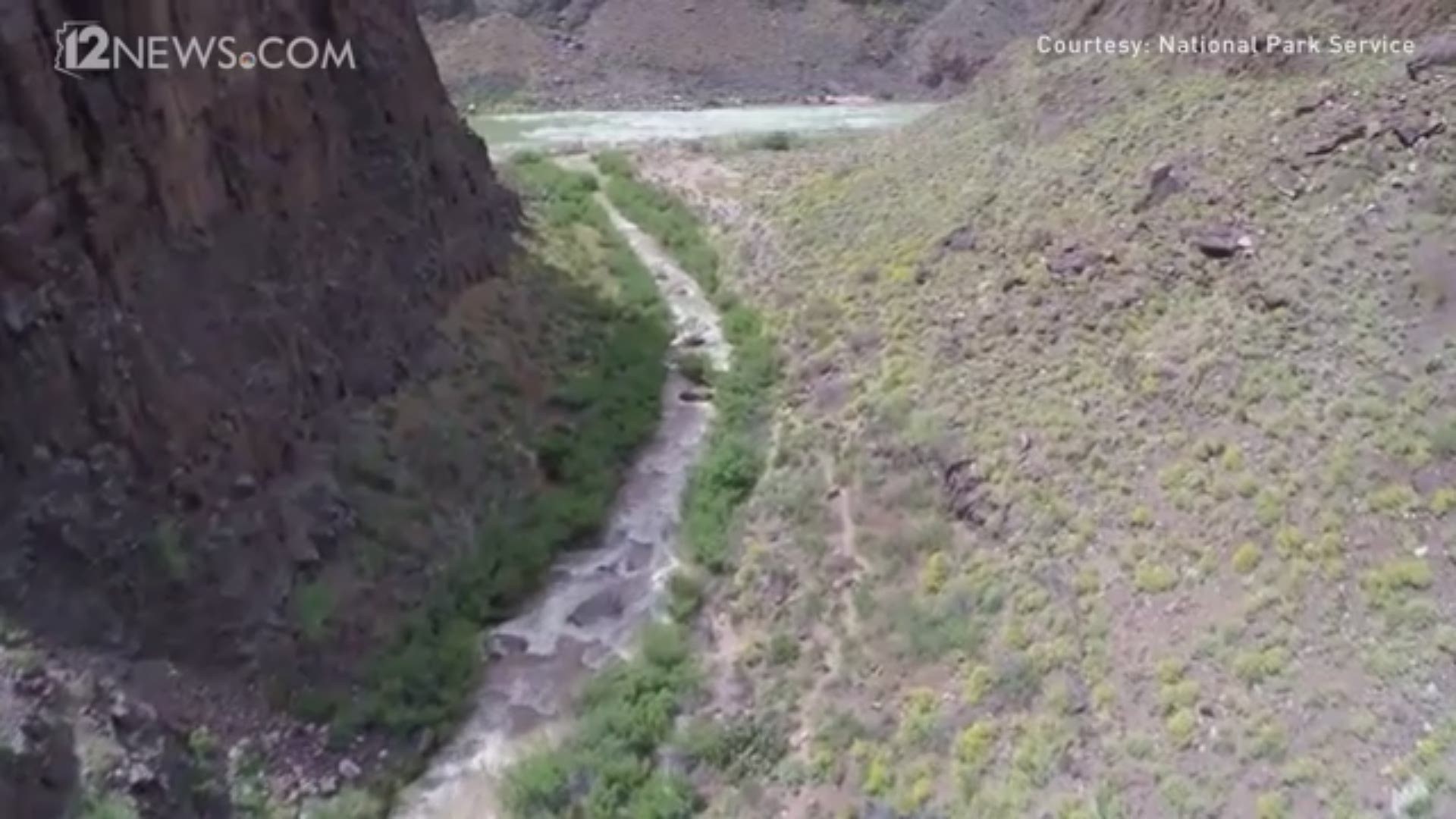 Footage of the Grand Canyon's Tapeats Creek seen from a National Park Service-operated Unmanned Aerial System.