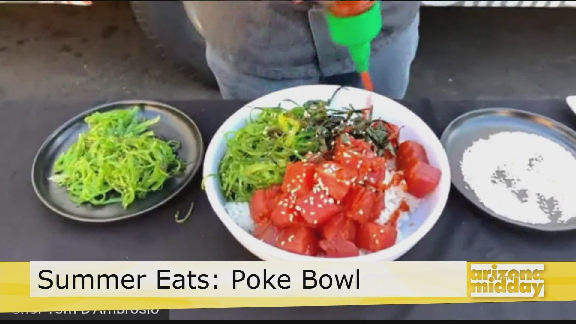 Modern Tortilla's Chef Tom D'Ambrosio shows us how to make a poke bowl and tells us about his three brand food truck concept.