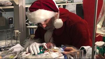 Santa Visits Babies In Nicu At Banner Desert Medical Center