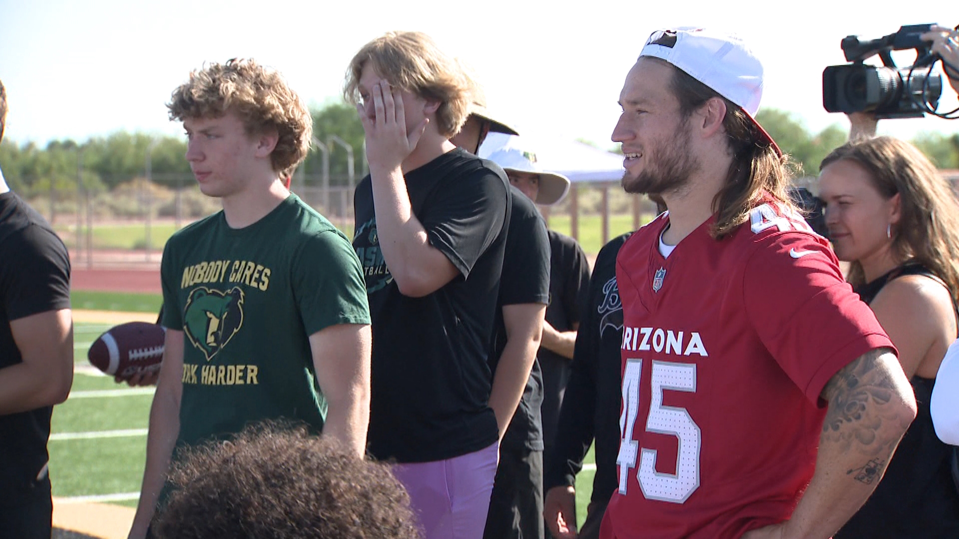 Cardinals linebacker Dennis Gardeck and tight end Trey McBride held a football camp at Basha High School in Chandler on Saturday. 12News was there to check it out!
