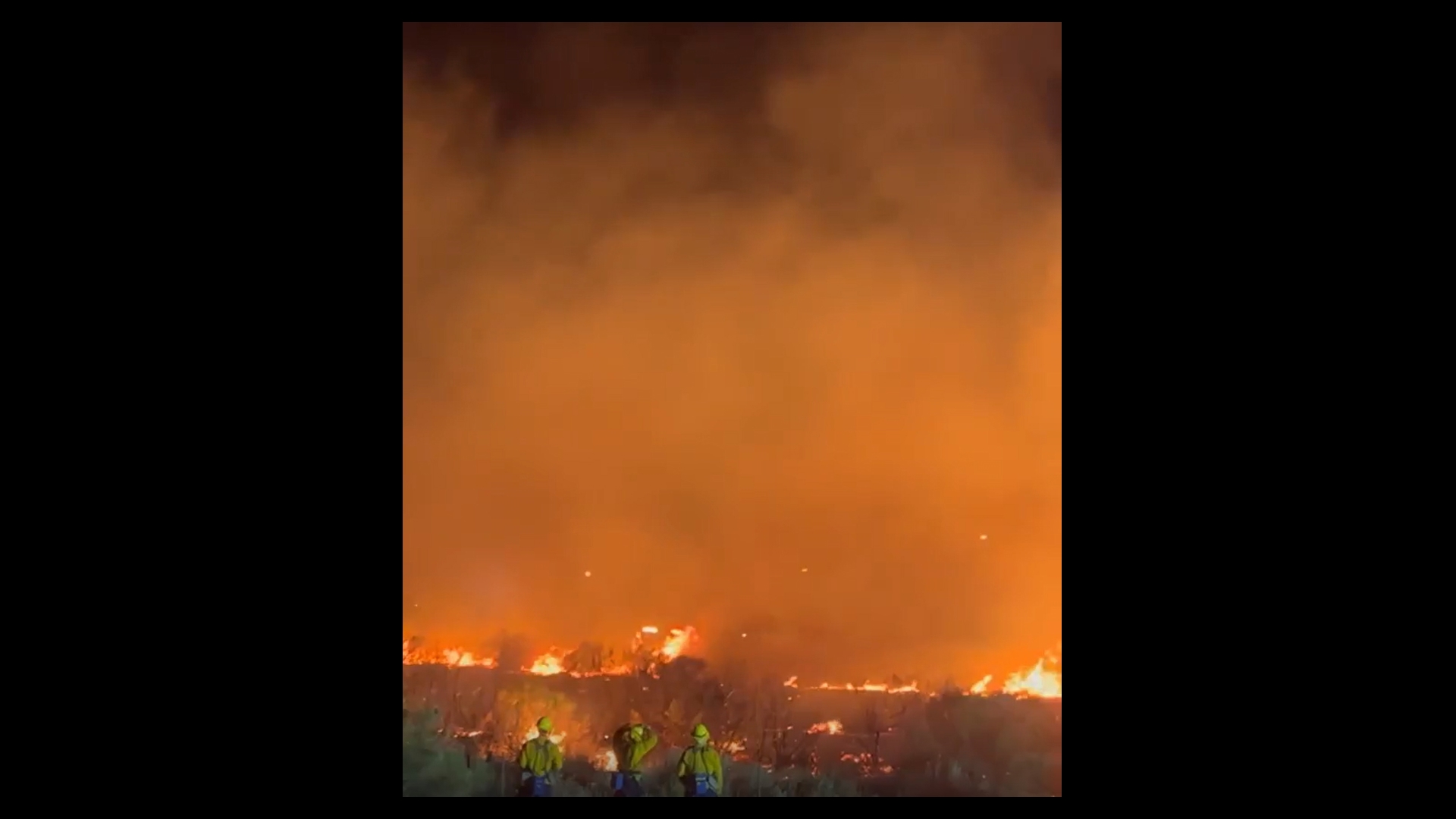 Vegetation fire burned between five and 10 acres near US 60 and Meridian.