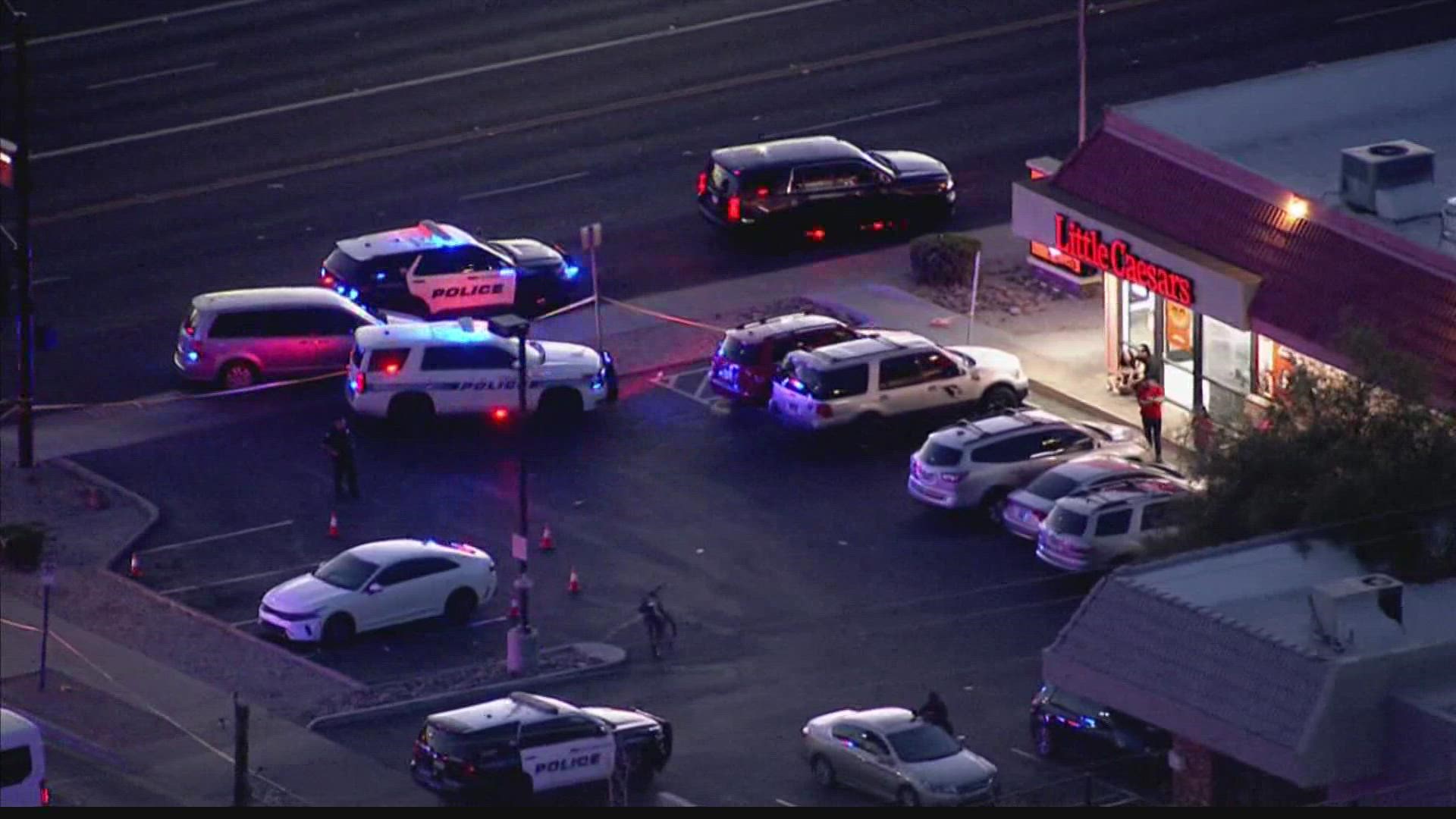 Chandler police opened fire on the man after he pulled out a gun at a Little Ceasars restaurant near Washington and Erie streets.