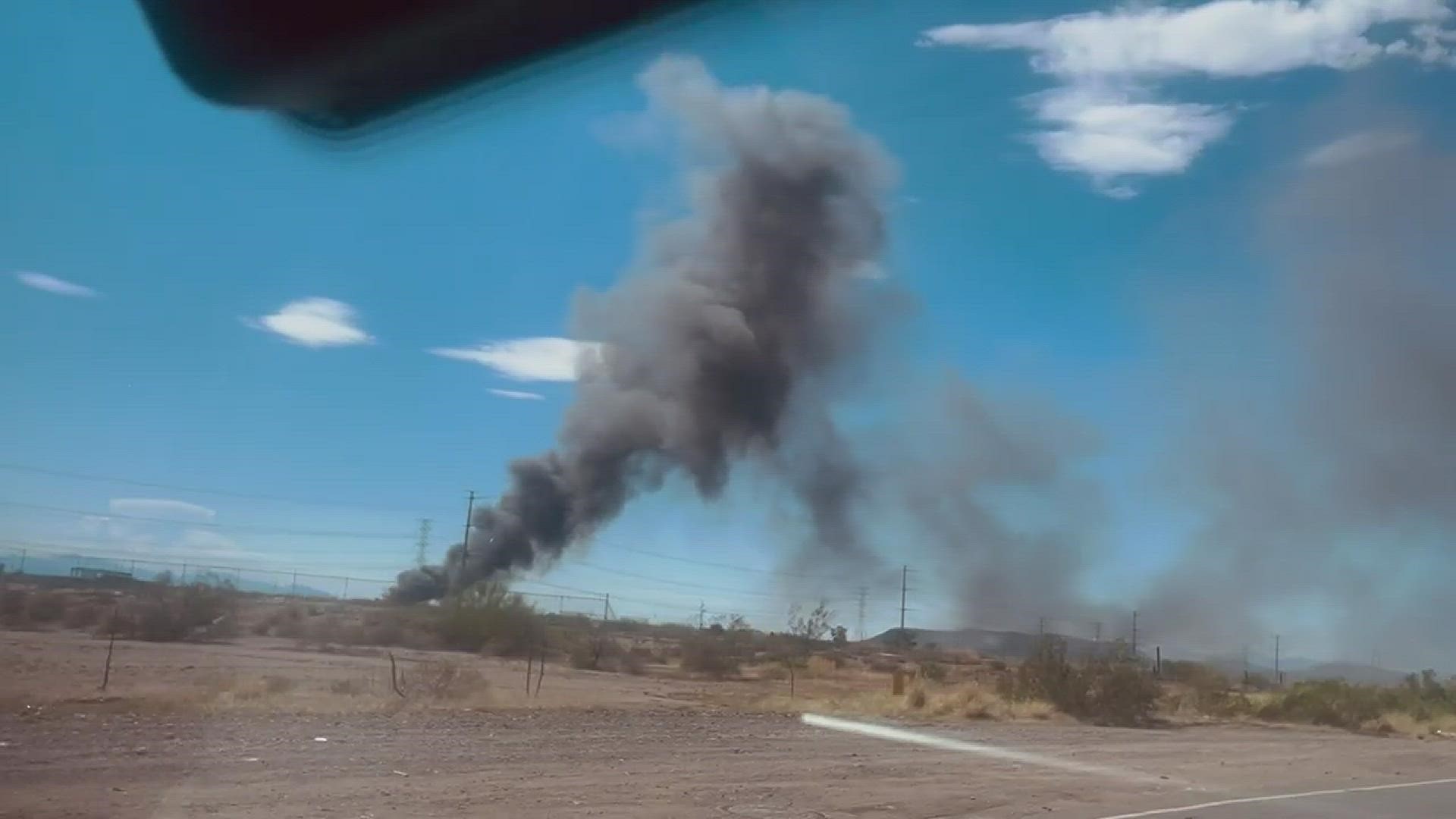 Fire in north Phoenix near 19th Avenue and Happy Valley Road