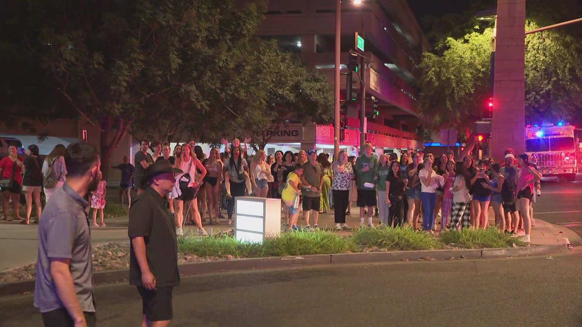 A fire was reported in the basement, officials say, and forced dozens of guests to evacuate.
