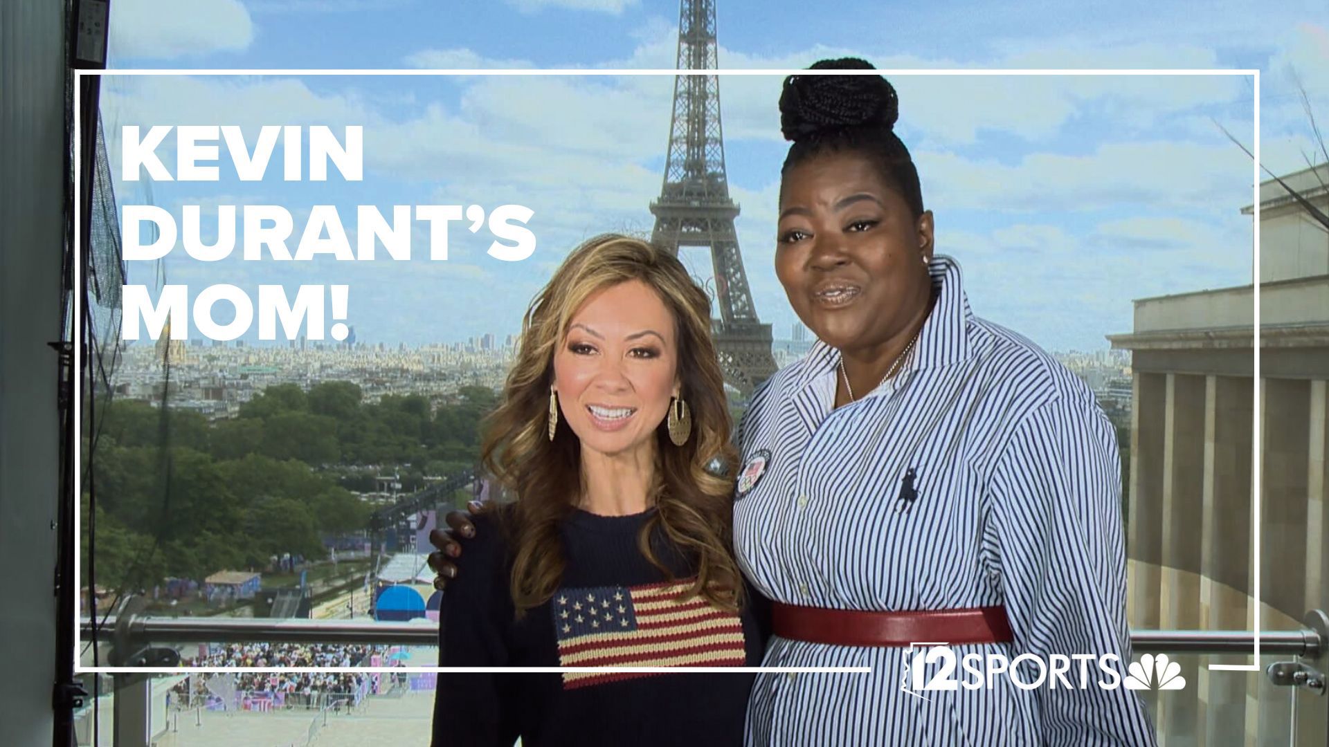 Kevin Durant's mom, Wanda Durant, is visiting Paris for the 2024 Olympics. She talks about her experience in the City of Light and cheering on her son on Team USA.