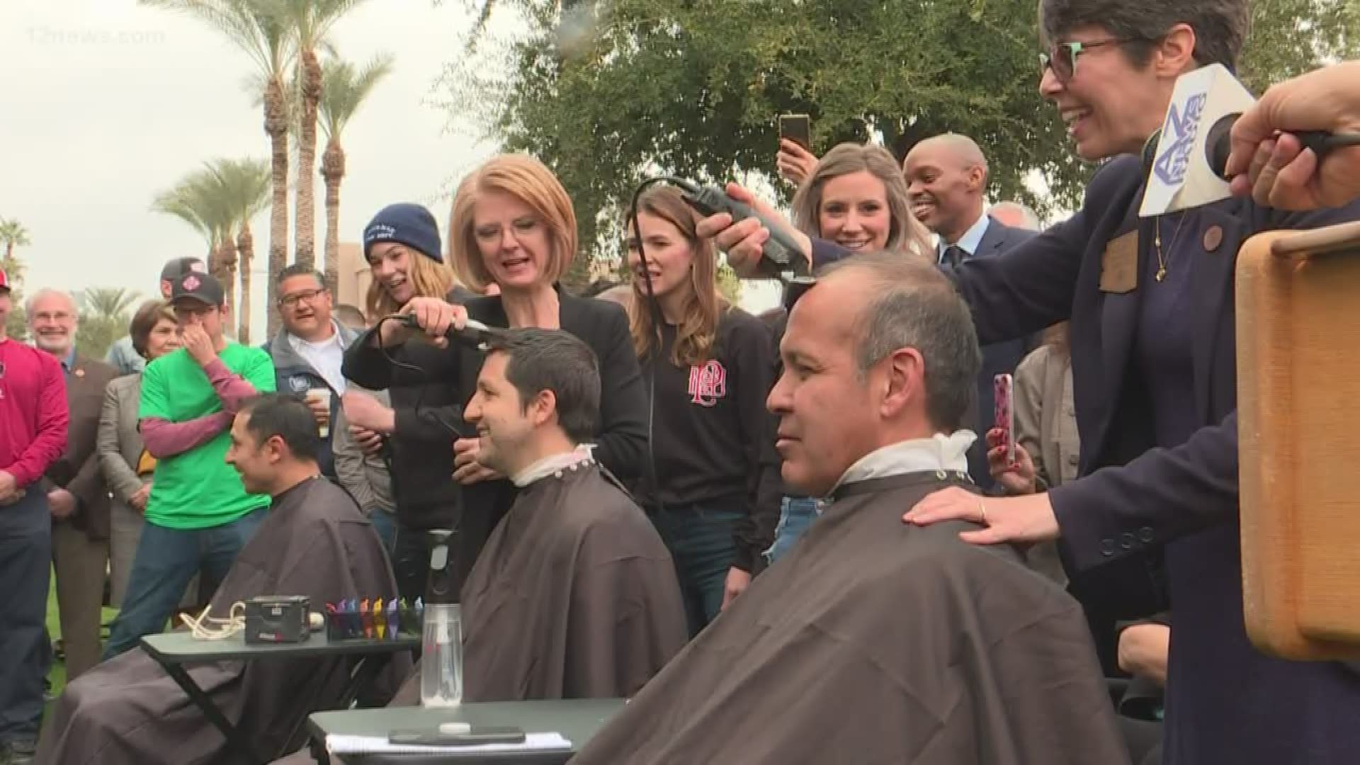 State lawmakers showed their commitment to first responders with cancer today by shaving their heads. It was part of push for new legislation.
