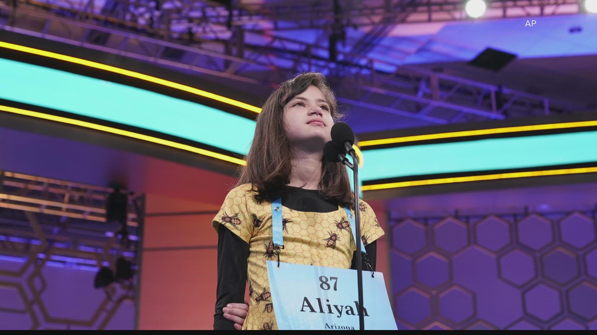 Aliyah Alpert of Prescott successfully spelled words like "nuciform" and "dyspathy" before stumbling on "ajivika" during the National Spelling Bee this week.