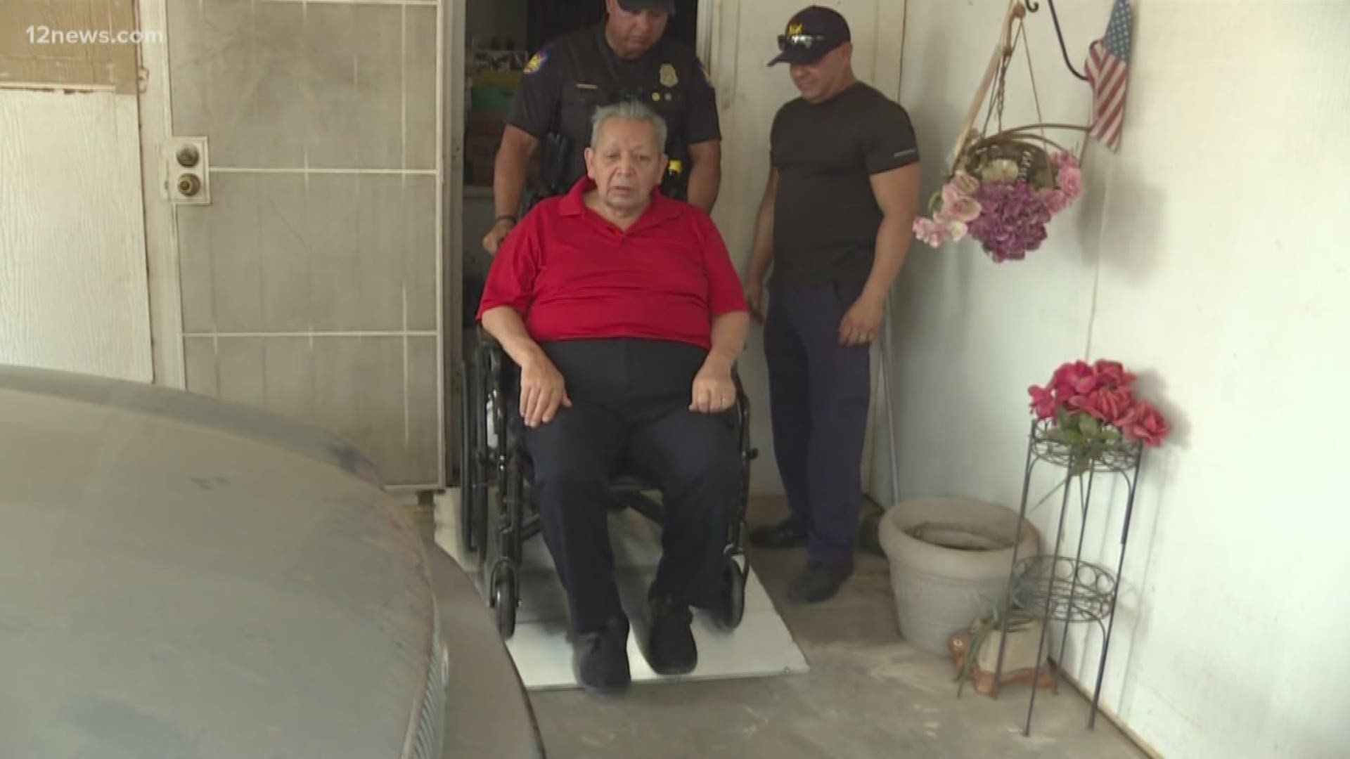 84-year-old Eli Flores received a ramp for his home from Phoenix PD, Thursday. The officers say they saw the Korean War vet in need and worked with Operation Enduring Gratitude to rebuild the ramp for Eli.