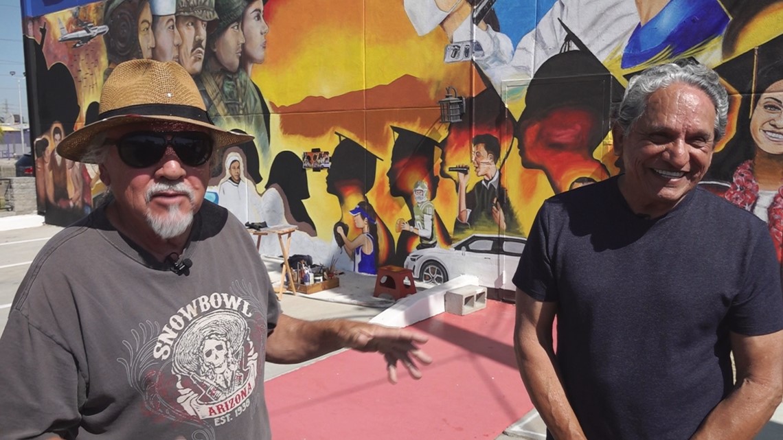 Latino artists' Phoenix mural tells story of community, military history