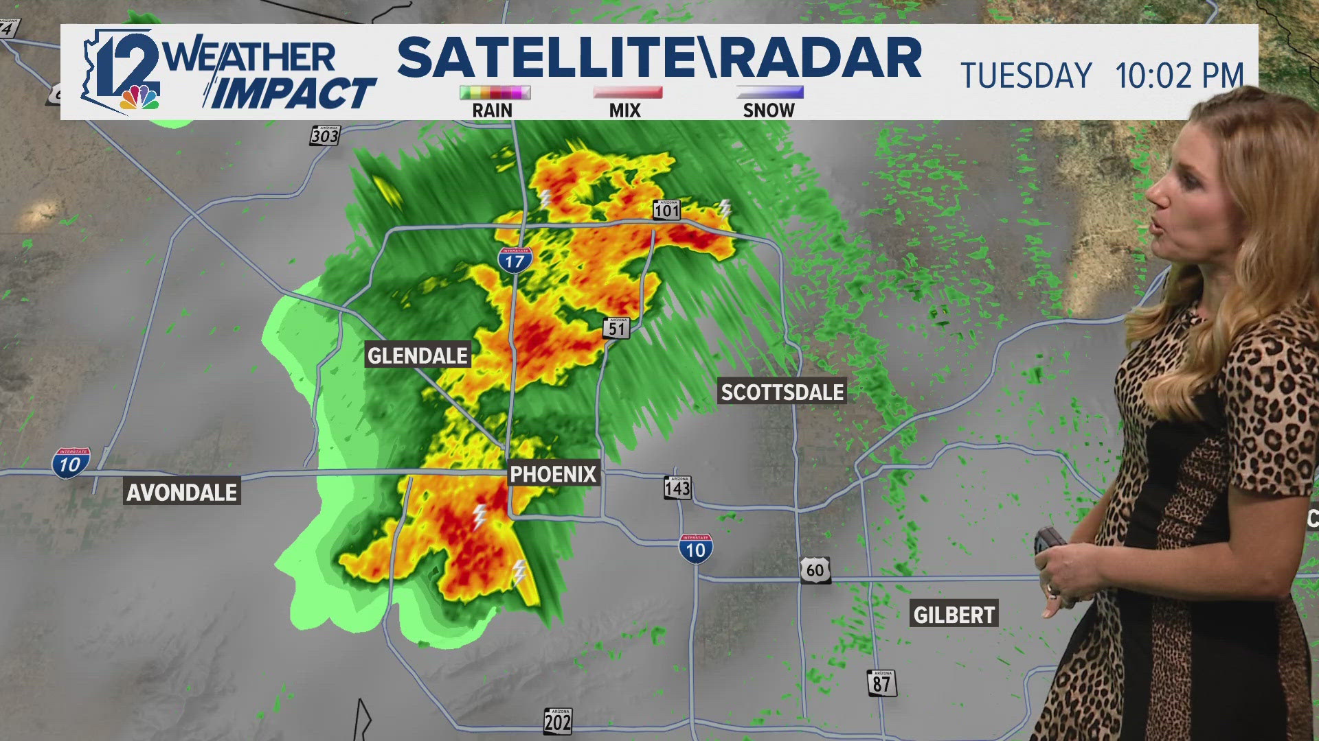 More storms are moving through the Valley on Tuesday night. 