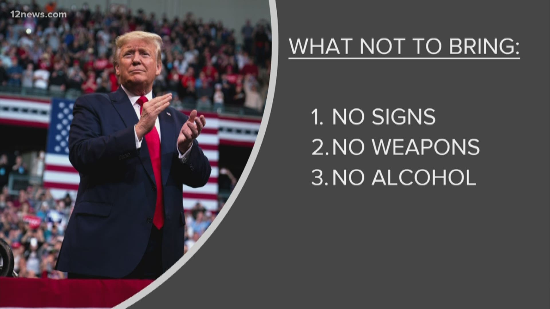 President Donald Trump is holding a rally in Phoenix on Wednesday. Team 12's Jen Wahl has everything you need to know before you go.