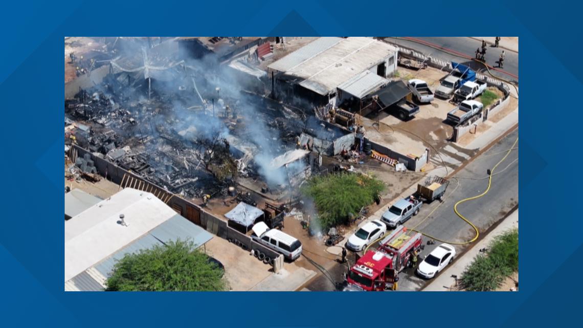 Crews battling large fire involving multiple mobile homes in Laveen