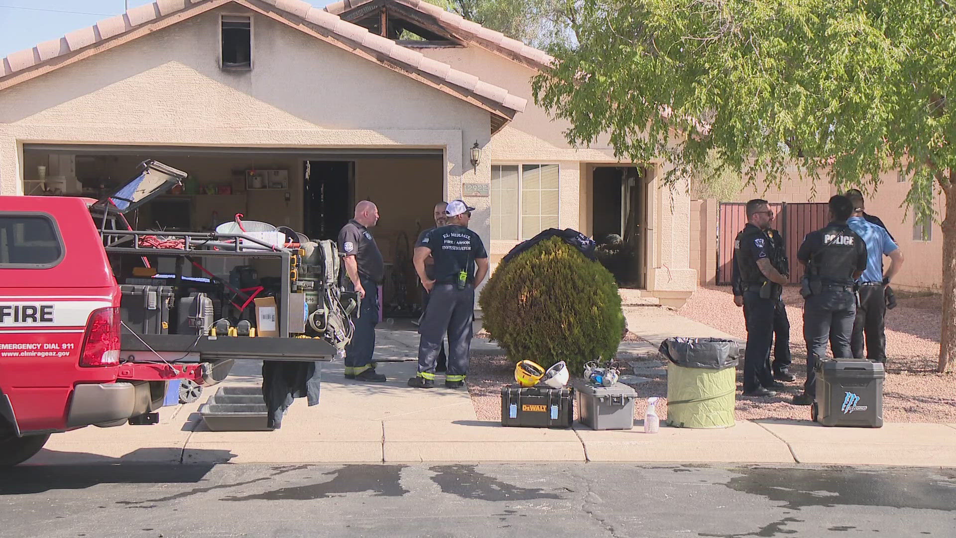 The fire started in a home near Cactus and Dysart roads early Friday morning.