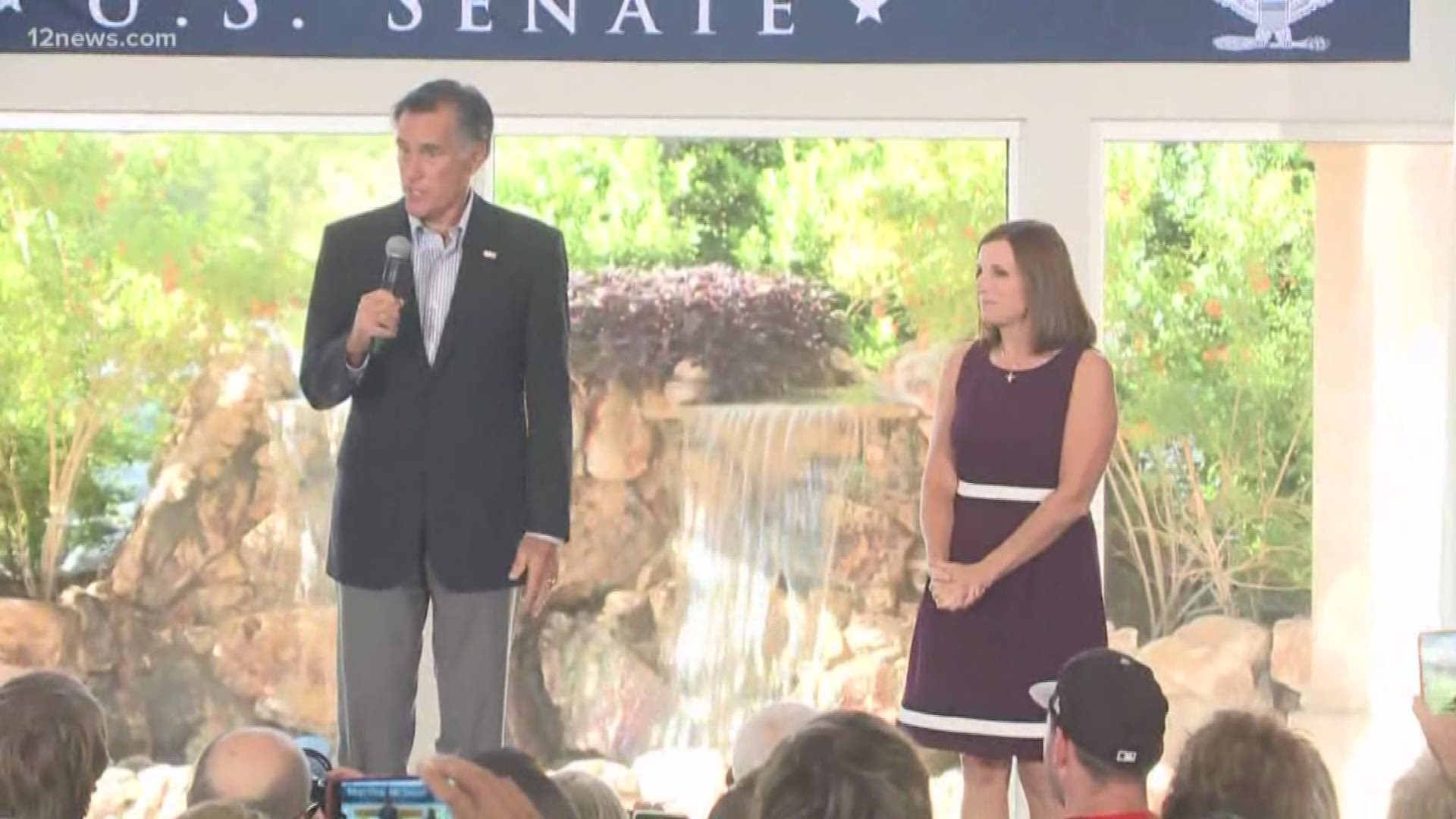 Martha McSally held a rally today urging Republicans to get and out vote. Polls show she is in a dead heat with Democratic challenger, Kyrsten Sinema. McSally even brought out Mitt Romney to help spread the word.